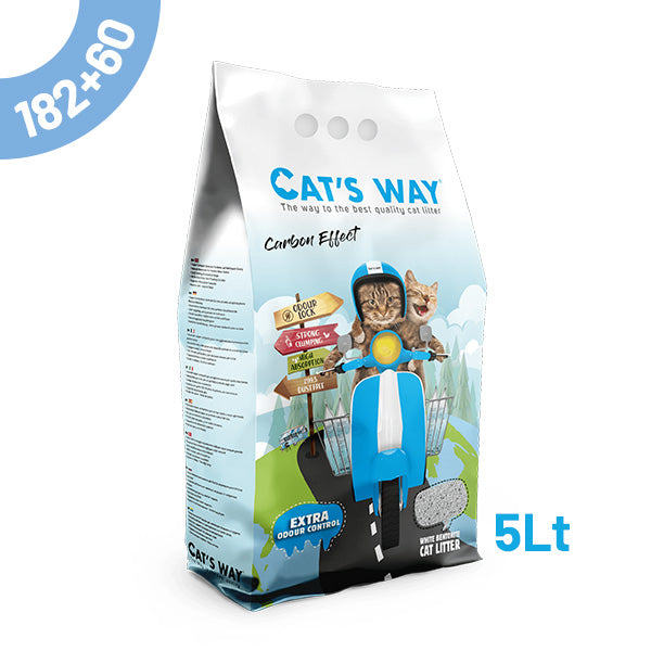 pack litter aglomerante cat's way - carbon effect 5lt - 182+60 oferta