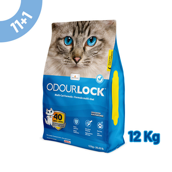 pack areia odourlock "unscented" 12kg 11+1 oferta