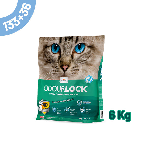 pack areia odourlock "calming breeze" 6kg - 133+36 oferta