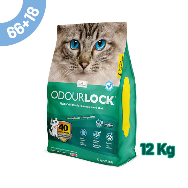pack areia odourlock "calming breeze" 12kg - 66+18 oferta