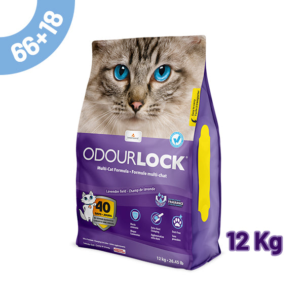 pack areia odourlock "lavender field" 12kg - 66+18 oferta