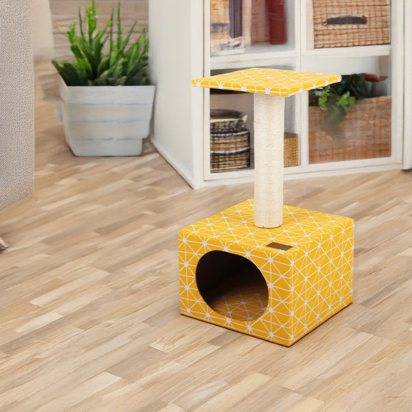 pawppin' - arranhador "comfort canvas" - 30x30x55 cm - geometric